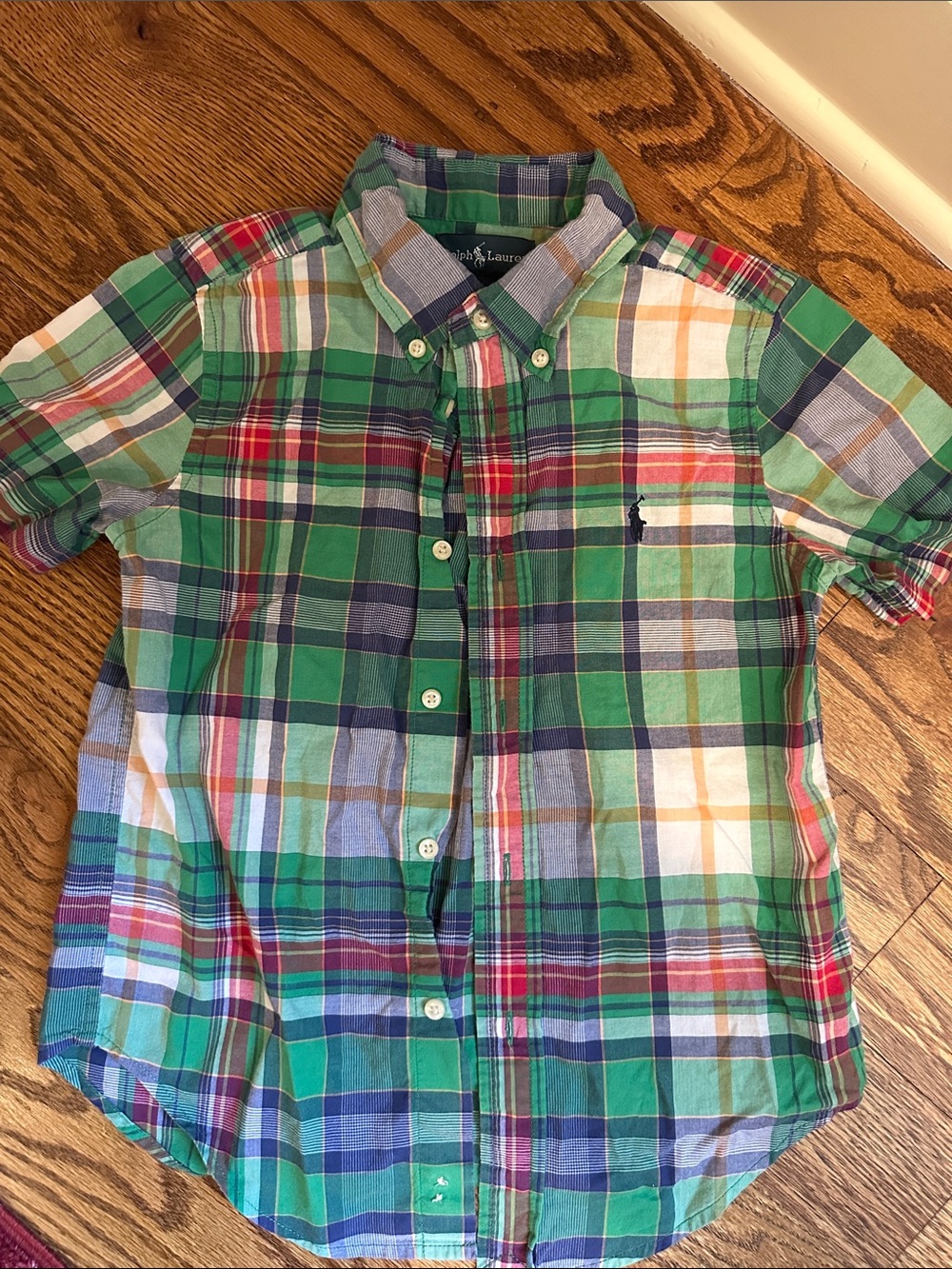 Ralph Lauren Multicolor Green Plaid Button-Down Boy’s Shirt 5T
